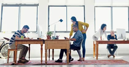 Group of people working in an office